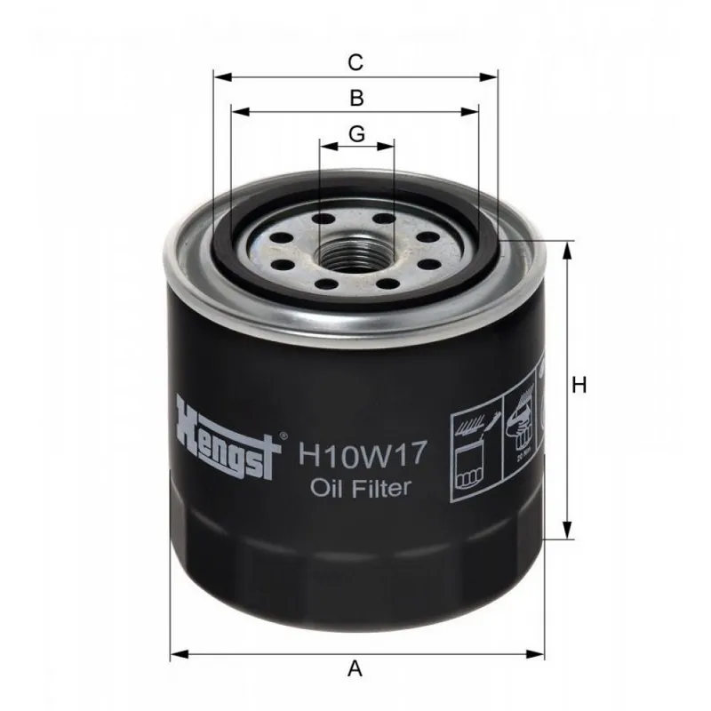 Lọc dầu nhớt động cơ Hengst H10W17