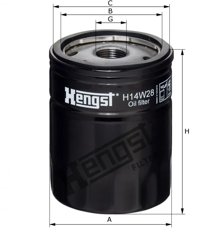 Lọc dầu nhớt động cơ Hengst H14W28