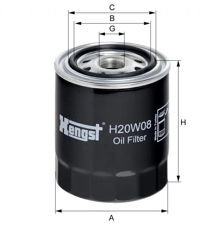 Lọc dầu nhớt động cơ Hengst H20W08