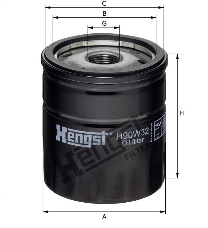 Lọc dầu nhớt động cơ Hengst H90W32