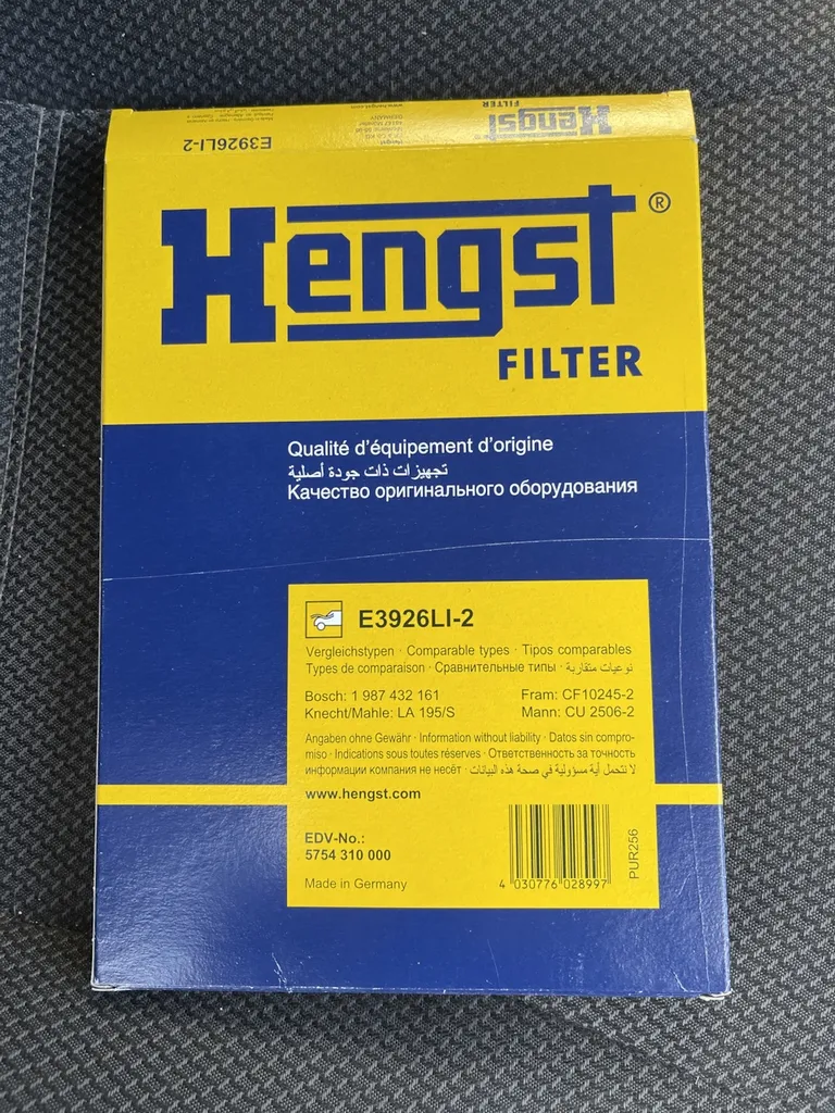 Lọc gió điều hòa tiêu chuẩn Hengst E3926LI-2